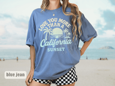 California Sunset Retro Beach Shirt - Comfort Colors Tee - Sunlit Funlit | Graphic Tees for Country Concert Addicts